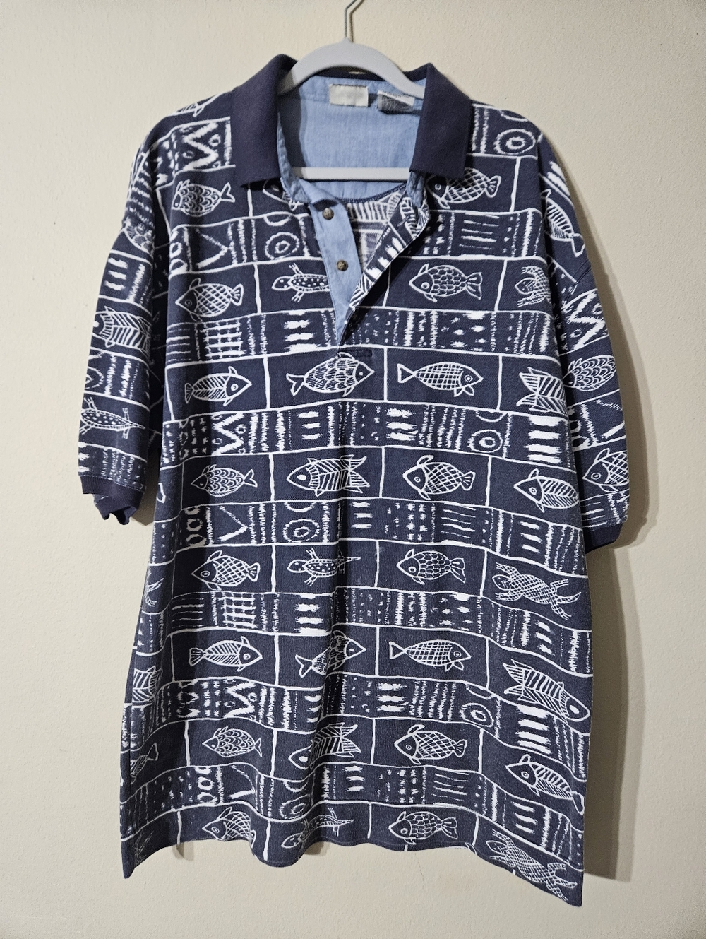 VTG 90s Bugle Boy Fish Polo Large
